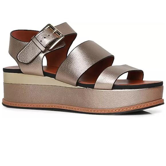 Naturalizer Shoes - Naturalizer platform, leather sandals size 9.5w 9 1/2 wide bronze